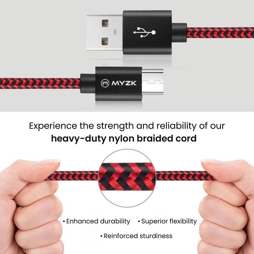 3A USB TO MICRO CHARGING CABLE (BRAIDED)