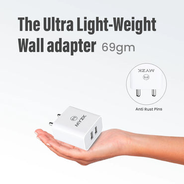 12W 5V/2.4A DUAL PORT USB CHARGER