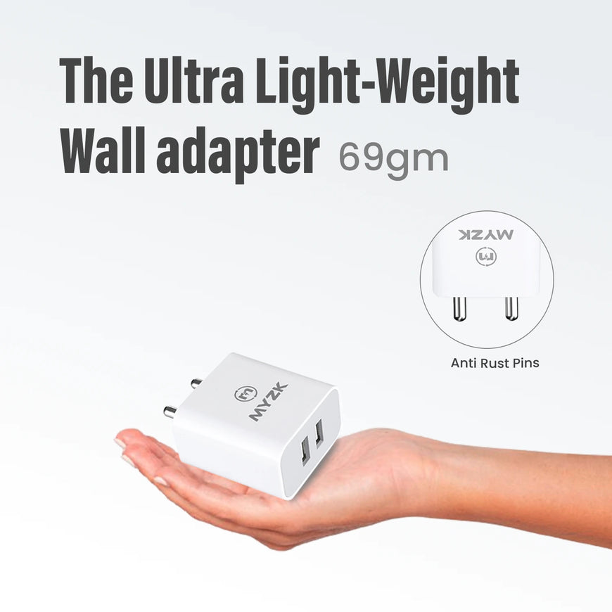 12W 5V/2.4A DUAL PORT USB CHARGER