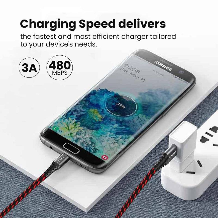 3A USB TO MICRO CHARGING CABLE (BRAIDED)