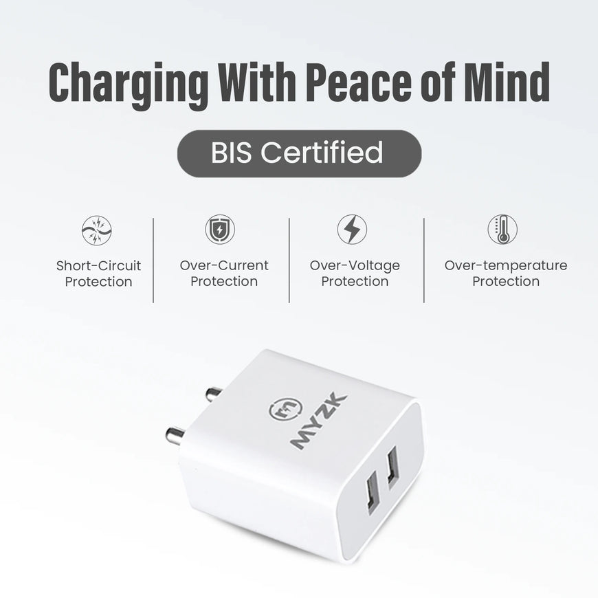 12W 5V/2.4A DUAL PORT USB CHARGER