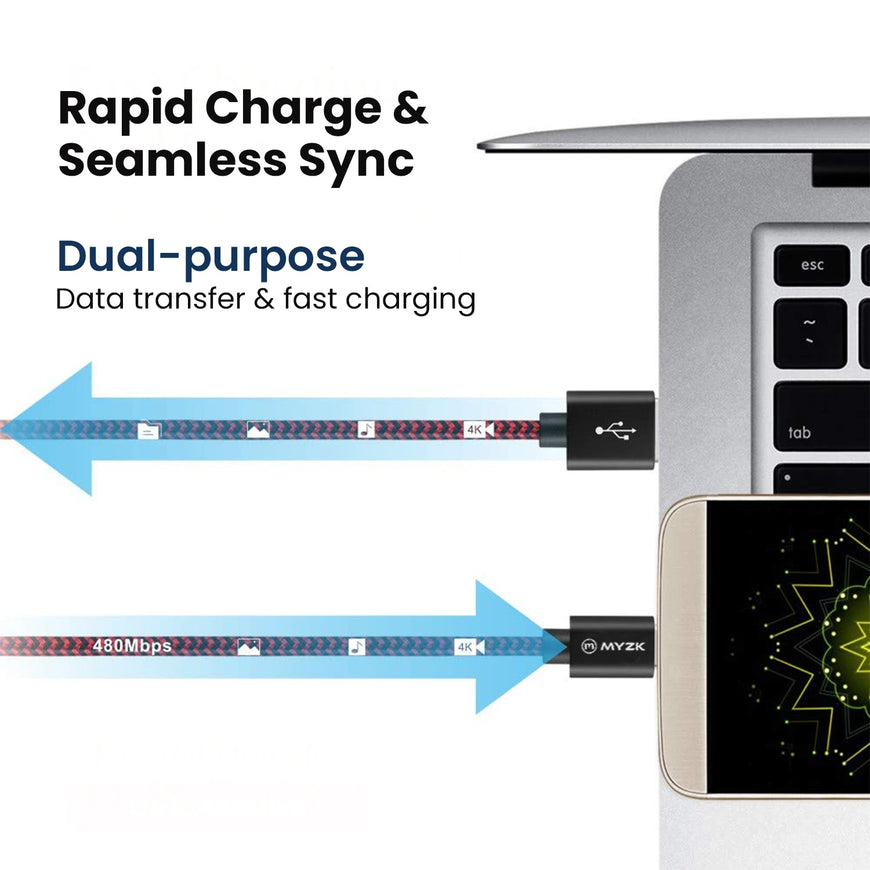 3A USB TO MICRO CHARGING CABLE (BRAIDED)