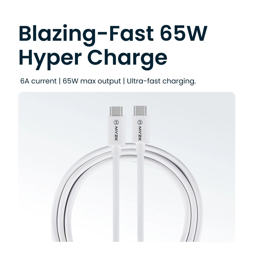 65W TYPE C TO TYPE C FAST CHARGING CABLE